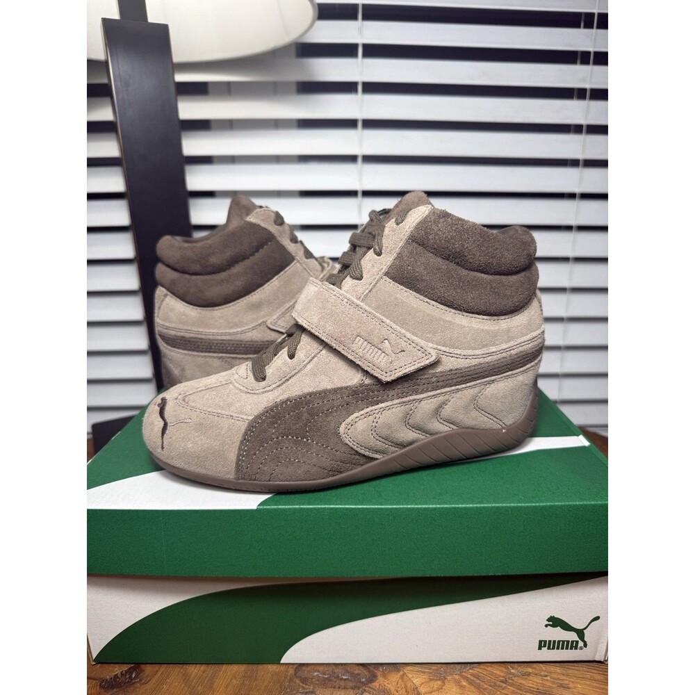 6W - PUMA Womens Speedcat Wedge Totally Taupe Chocolate 407878-01